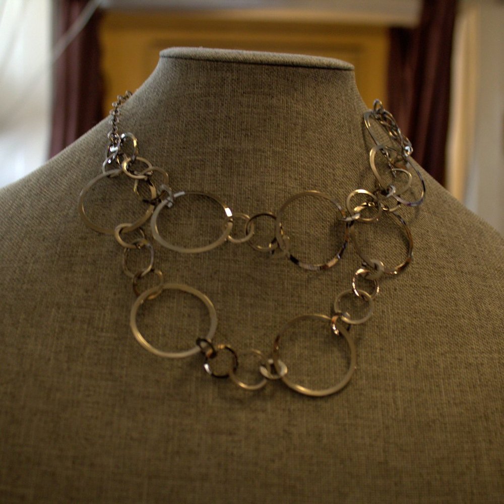 Gunmetal Candie's Connected Ring Necklace
